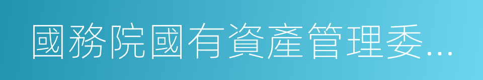 國務院國有資產管理委員會的同義詞