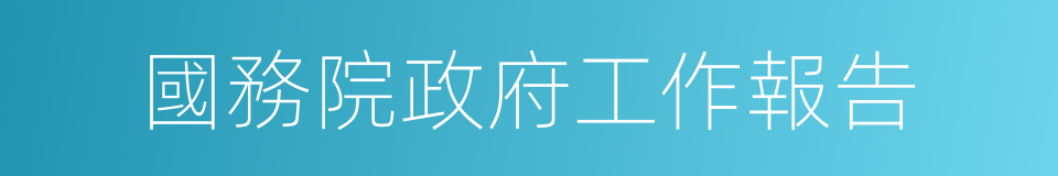 國務院政府工作報告的同義詞