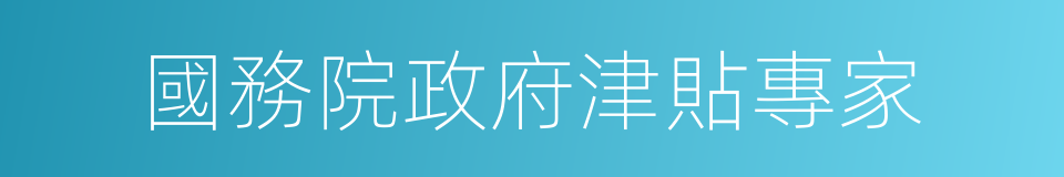 國務院政府津貼專家的同義詞