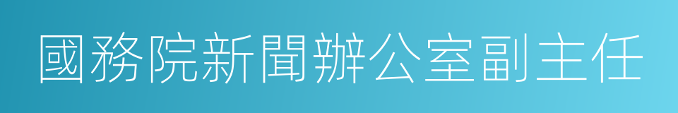 國務院新聞辦公室副主任的同義詞