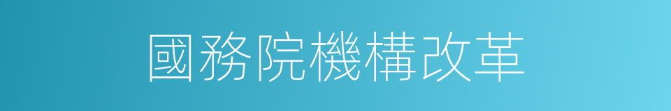 國務院機構改革的同義詞