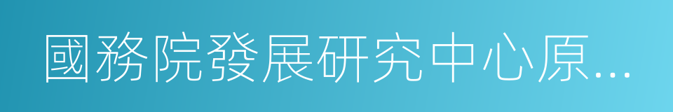 國務院發展研究中心原副主任的同義詞