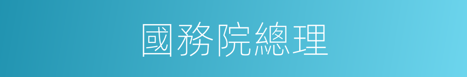 國務院總理的同義詞