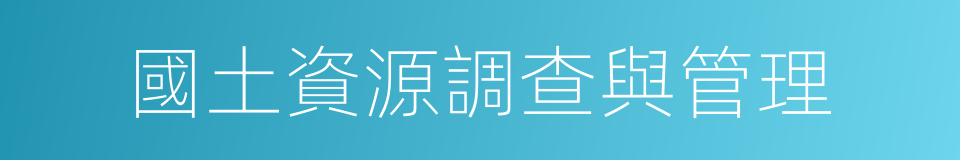 國土資源調查與管理的同義詞