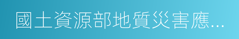 國土資源部地質災害應急技術指導中心的同義詞