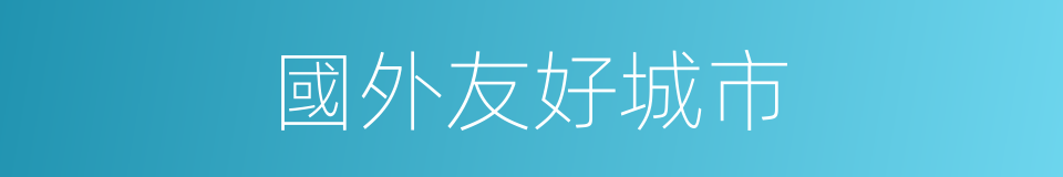 國外友好城市的同義詞