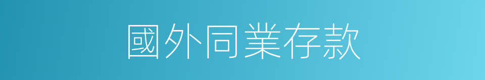 國外同業存款的同義詞