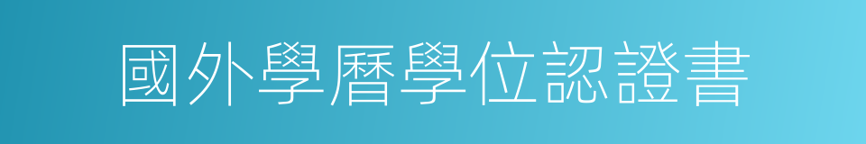 國外學曆學位認證書的同義詞