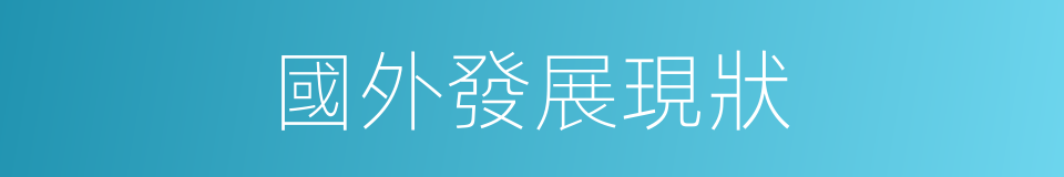 國外發展現狀的同義詞