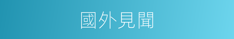國外見聞的同義詞
