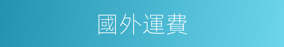 國外運費的同義詞