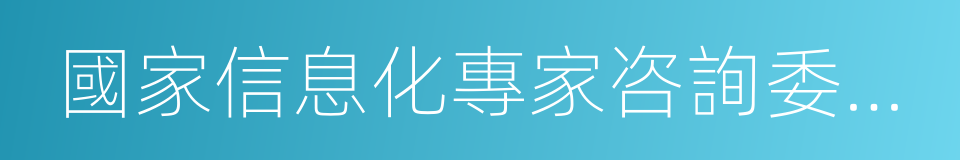 國家信息化專家咨詢委員會的同義詞