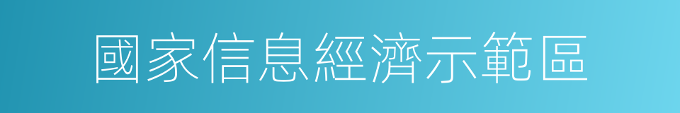 國家信息經濟示範區的同義詞