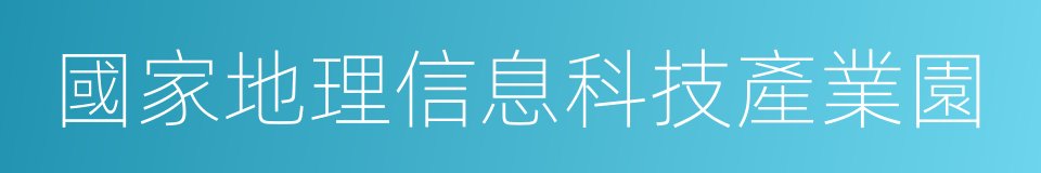 國家地理信息科技產業園的同義詞