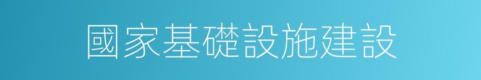 國家基礎設施建設的同義詞