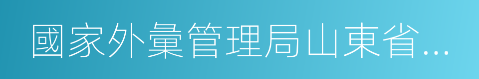 國家外彙管理局山東省分局的同義詞