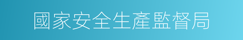 國家安全生產監督局的同義詞