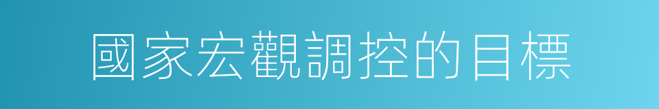 國家宏觀調控的目標的同義詞