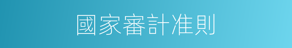 國家審計准則的同義詞
