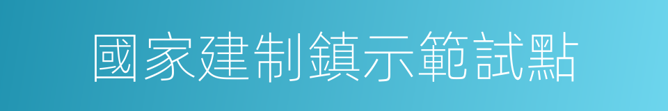 國家建制鎮示範試點的同義詞