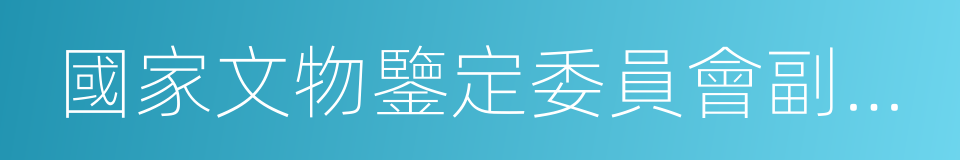 國家文物鑒定委員會副主任委員的同義詞