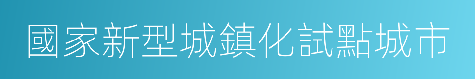 國家新型城鎮化試點城市的同義詞