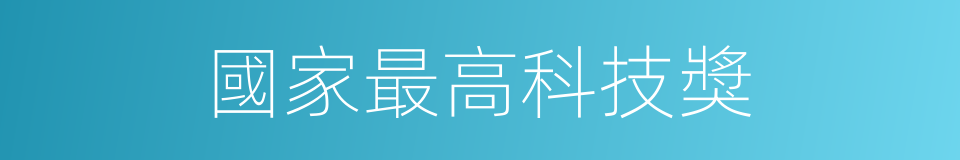 國家最高科技獎的同義詞