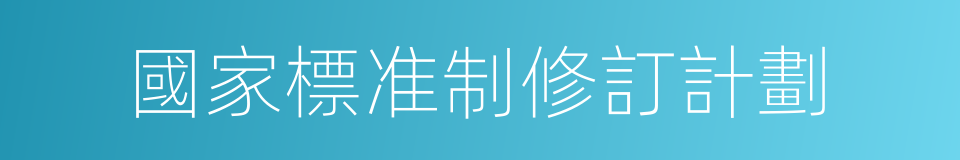 國家標准制修訂計劃的同義詞