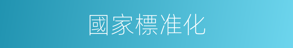 國家標准化的同義詞