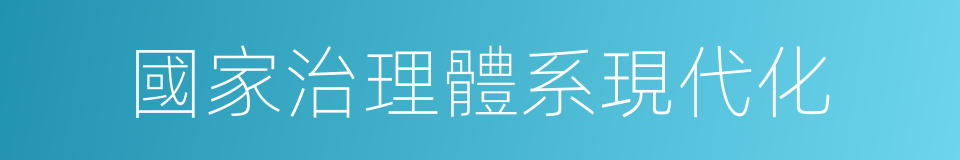 國家治理體系現代化的同義詞