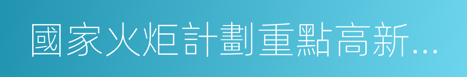 國家火炬計劃重點高新企業的同義詞