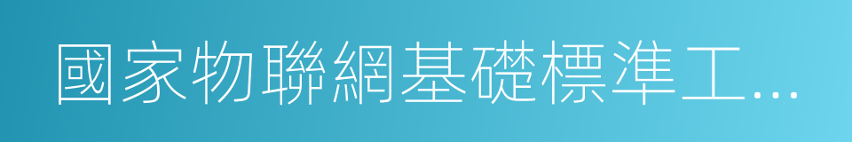 國家物聯網基礎標準工作組組長的同義詞