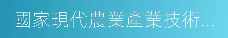 國家現代農業產業技術體系的同義詞