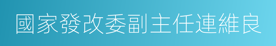 國家發改委副主任連維良的同義詞