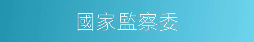 國家監察委的同義詞
