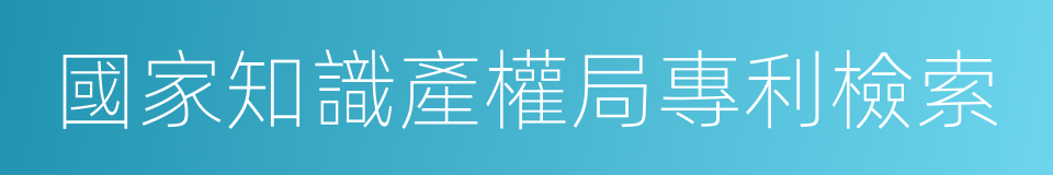 國家知識產權局專利檢索的同義詞
