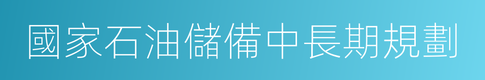 國家石油儲備中長期規劃的同義詞