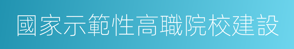 國家示範性高職院校建設的同義詞