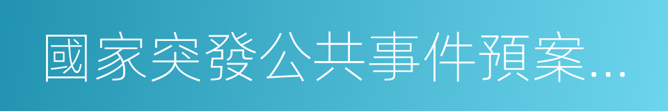 國家突發公共事件預案體系的同義詞