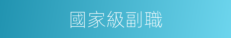 國家級副職的同義詞