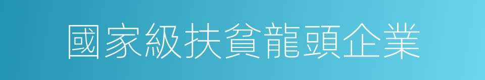 國家級扶貧龍頭企業的同義詞