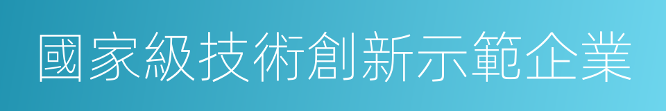 國家級技術創新示範企業的同義詞