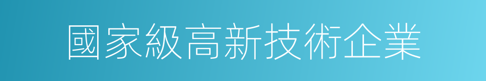 國家級高新技術企業的同義詞