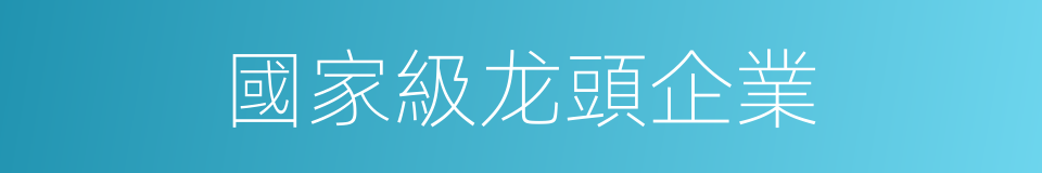 國家級龙頭企業的同義詞