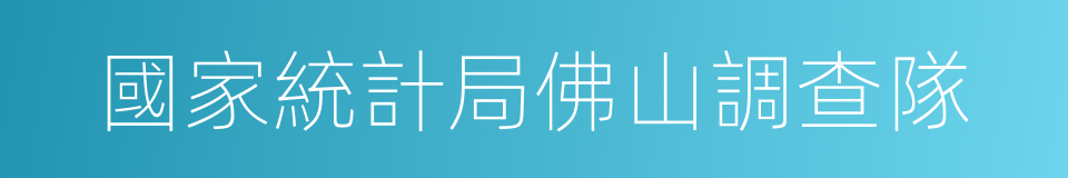 國家統計局佛山調查隊的同義詞