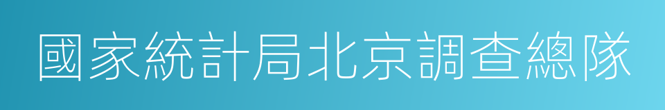 國家統計局北京調查總隊的同義詞