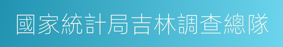 國家統計局吉林調查總隊的同義詞