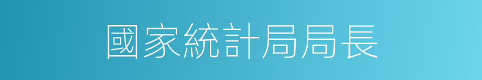 國家統計局局長的同義詞