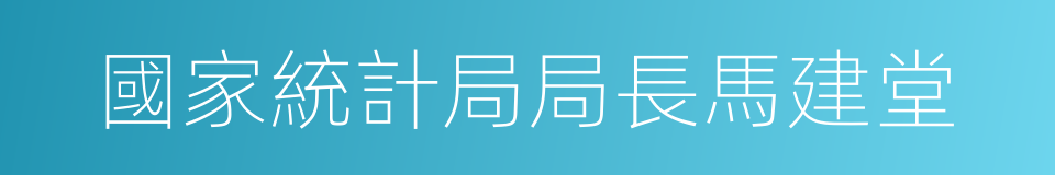 國家統計局局長馬建堂的同義詞