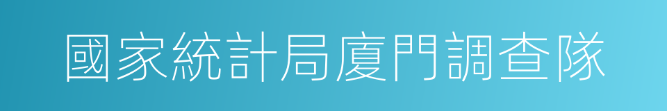國家統計局廈門調查隊的同義詞